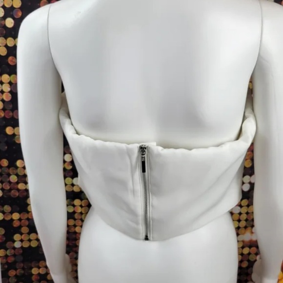 CHICWISH Satin-Like Strapless Crop Top - Picture 2 of 6